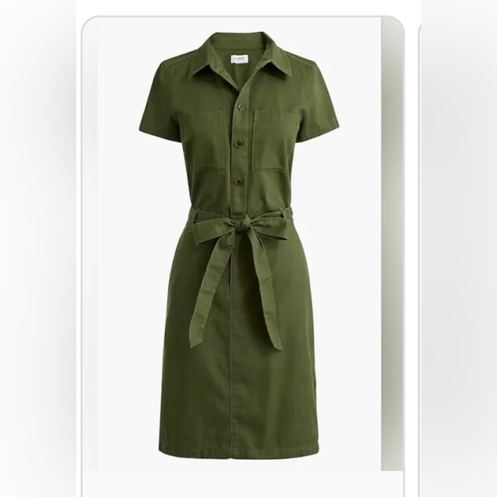 J. Crew Green Shirt Dress